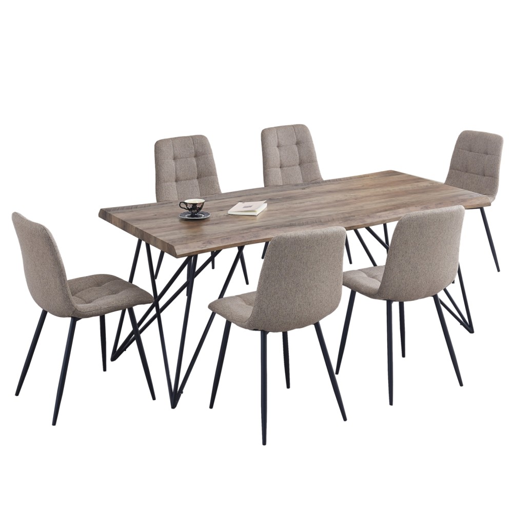 ΣΕΤ ΤΡΑΠΕΖΑΡΙΑΣ 7ΤΜΧ VIGOR HM21355 ΤΡΑΠΕΖΙ 180x90εκ ΜΕ 6 ΚΑΡΕΚΛΕΣ