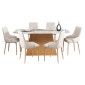 ΣΕΤ ΤΡΑΠΕΖΑΡΙΑΣ 7ΤΜΧ NORDU HM21359 ΚΕΡΑΜΙΚΟ TOP/MDF ΒΑΣΗ--PU ΚΡΕΜ/ΜΕΤΑΛ.ΠΟΔΙΑ