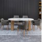 ΣΕΤ ΤΡΑΠΕΖΑΡΙΑΣ 7ΤΜΧ MELLOW HM21360 ΚΕΡΑΜΙΚΟ TOP/MDF ΠΟΔΙΑ--PU ΓΚΡΙ/ΜΕΤΑΛ.ΠΟΔΙΑ