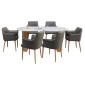 ΣΕΤ ΤΡΑΠΕΖΑΡΙΑΣ 7ΤΜΧ MELLOW HM21360 ΚΕΡΑΜΙΚΟ TOP/MDF ΠΟΔΙΑ--PU ΓΚΡΙ/ΜΕΤΑΛ.ΠΟΔΙΑ