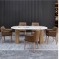 ΣΕΤ ΤΡΑΠΕΖΑΡΙΑΣ 7ΤΜΧ MELLOW HM21361 ΚΕΡΑΜΙΚΟ TOP/MDF ΠΟΔΙΑ--PU ΚΑΦΕ/ΜΕΤΑΛ.ΠΟΔΙΑ