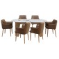 ΣΕΤ ΤΡΑΠΕΖΑΡΙΑΣ 7ΤΜΧ MELLOW HM21361 ΚΕΡΑΜΙΚΟ TOP/MDF ΠΟΔΙΑ--PU ΚΑΦΕ/ΜΕΤΑΛ.ΠΟΔΙΑ