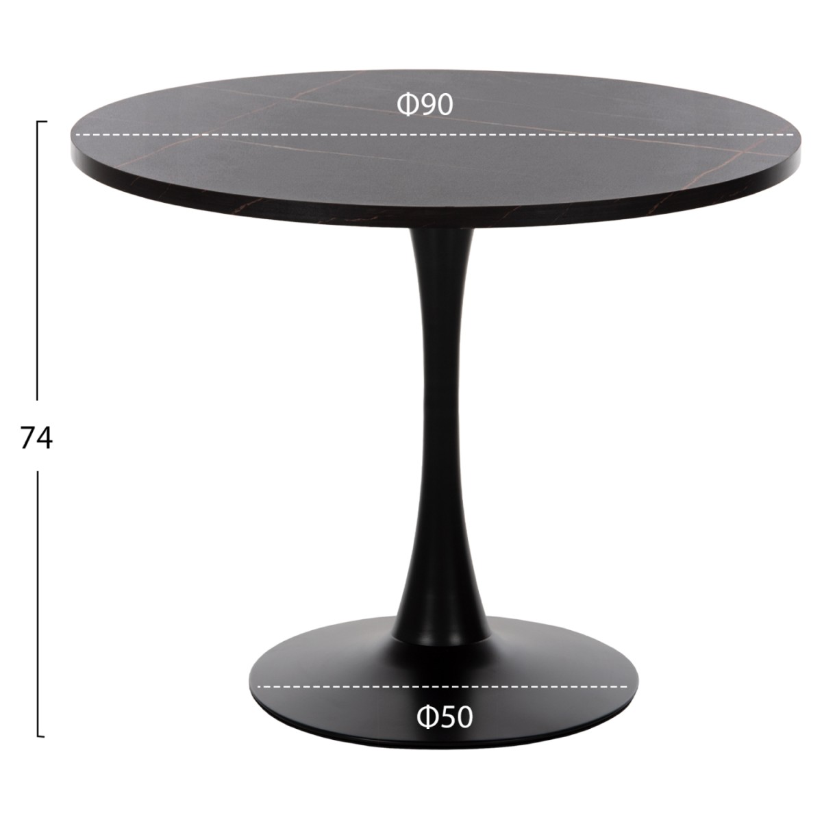 ΣΕΤ ΤΡΑΠΕΖΑΡΙΑΣ 3ΤΜΧ ROLLO HM21389 ΣΤΡΟΓΓΥΛΟ ΤΡΑΠΕΖΙ--2 ΚΑΡΕΚΛΕΣ ΣΕ ΜΑΥΡΟ