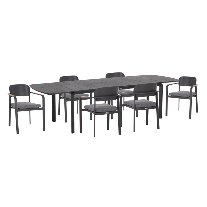 ΣΕΤ ΤΡΑΠΕΖΑΡΙΑΣ ΕΞ.ΧΩΡΟΥ 6 ΘΕΣΕΩΝ ELARA HM10726.01 ΓΚΡΙ ΑΛΟΥΜΙΝΙΟ-ΕΠΕΚΤΕΙΝΟΜΕΝΟ ΤΡΑΠΕΖΙ