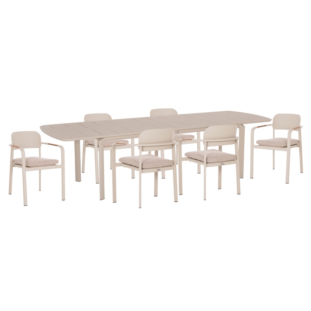 ΣΕΤ ΤΡΑΠΕΖΑΡΙΑΣ ΕΞ.ΧΩΡΟΥ 6 ΘΕΣΕΩΝ ELARA HM10726.05 ΜΠΕΖ ΑΛΟΥΜΙΝΙΟ-ΕΠΕΚΤΕΙΝΟΜΕΝΟ ΤΡΑΠΕΖΙ