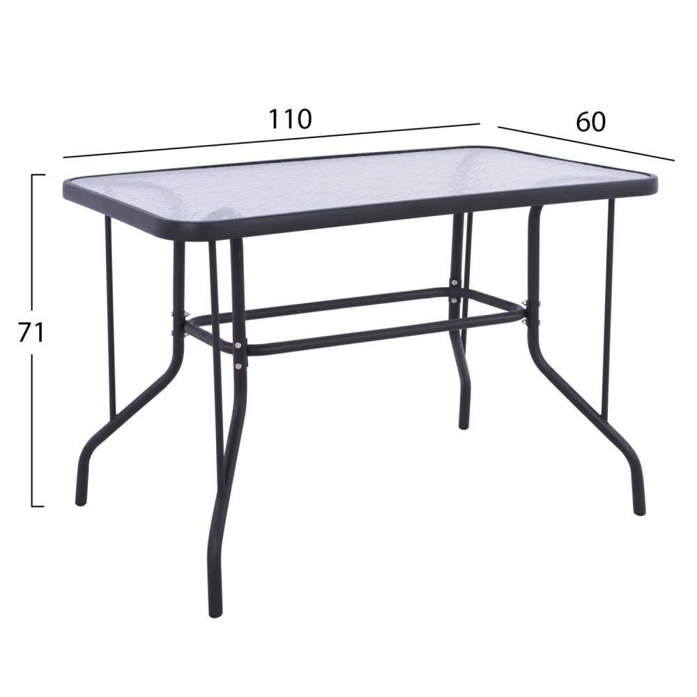 ΣΕΤ ΤΡΑΠΕΖΑΡΙΑΣ 5ΤΜΧ ADAM HM10727.01 ΚΑΡΕΚΛΕΣ ΜΕΤΑΛΛΙΚΕΣ & ΤΡΑΠΕΖΙ 110x60εκ ΓΚΡΙ