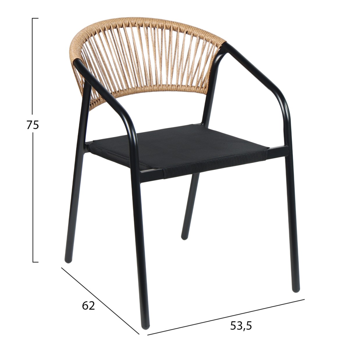 ΣΕΤ ΤΡΑΠΕΖΑΡΙΑΣ 5ΤΜΧ ADAM HM10859.03 ΚΑΡΕΚΛΕΣ ΜΕΤΑΛΛΙΚΕΣ & ΤΡΑΠΕΖΙ 120x70εκ ΜΑΥΡΟ