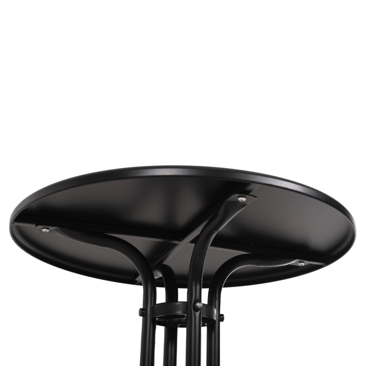 ΣΕΤ ΤΡΑΠΕΖΑΡΙΑΣ 3ΤΜΧ LINO HM10728.03-- 2 ΜΕΤΑΛ. ΚΑΡΕΚΛΕΣ--ΣΤΡΟΓΓΥΛΟ ΤΡΑΠΕΖΙ Φ60εκ ΜΑΥΡΟ