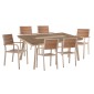 ΣΕΤ ΤΡΑΠΕΖΑΡΙΑΣ TABER HM10738.04 ΤΡΑΠΕΖΙ & 6 ΠΟΛΥΘΡΟΝΕΣ-ΑΛΟΥΜΙΝΙΟ & POLYWOOD-ΣΑΜΠΑΝΙ