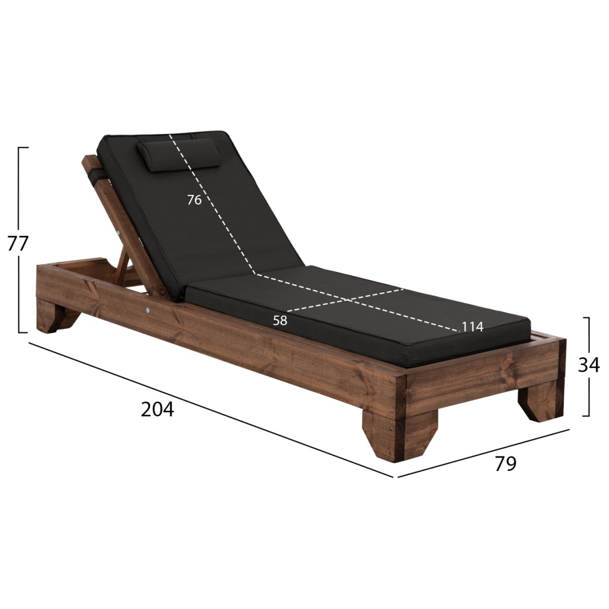 ΞΑΠΛΩΣΤΡΑ ΚΟΡΙΝΟΣ HM10772.05T ΞΥΛΟ ΠΕΥΚΟΥ ΚΑΡΥΔΙ--ΜΑΞΙΛΑΡΙ ΜΑΥΡΟ 79x204x77Υεκ