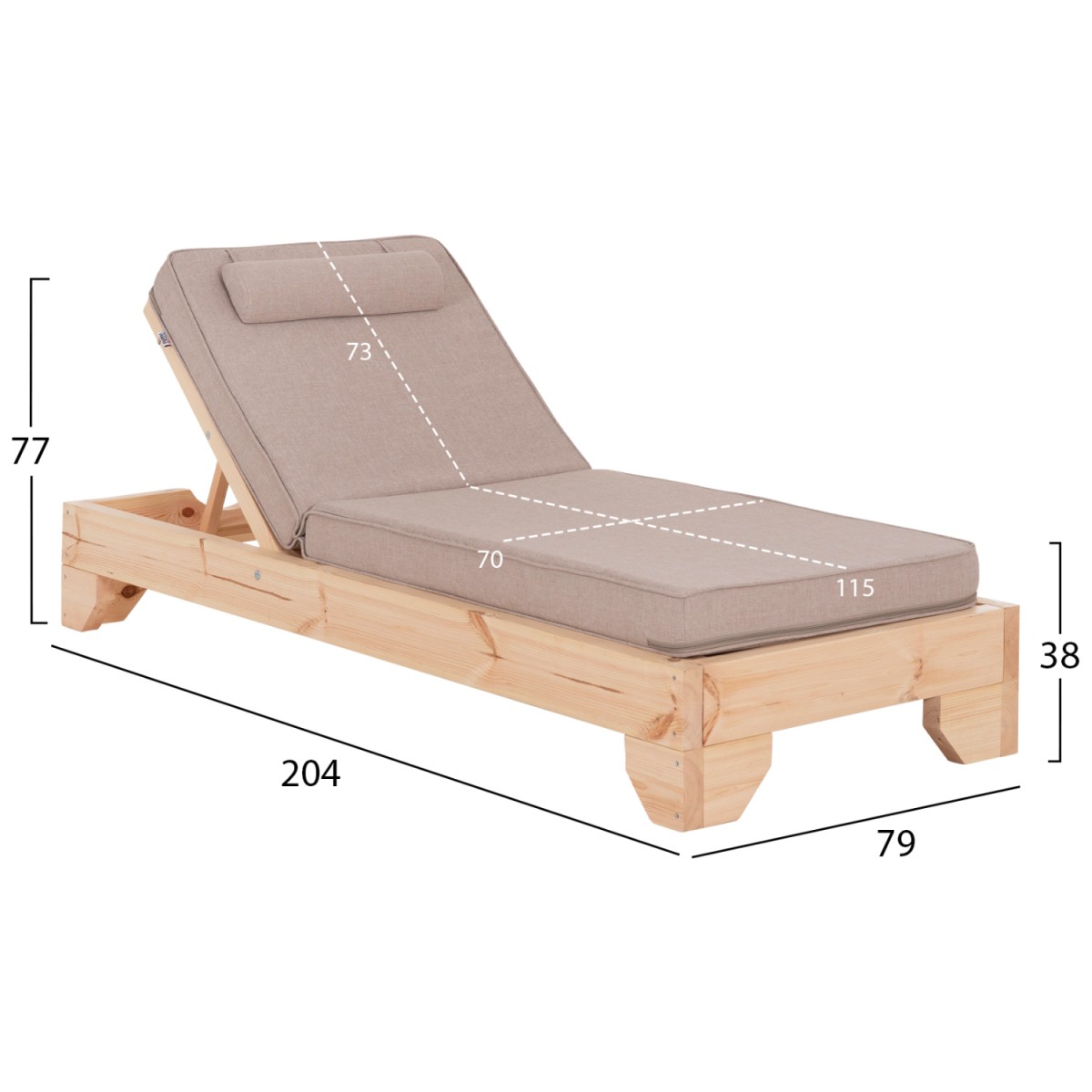 ΞΑΠΛΩΣΤΡΑ ΜΕ ΜΑΞΙΛΑΡΙ ΚΟΡΙΝΟΣ HM10797.72 ΞΥΛΟ ΠΕΥΚΟΥ--OLEFIN ΣΕ ΜΠΕΖ 79x204x77Υεκ