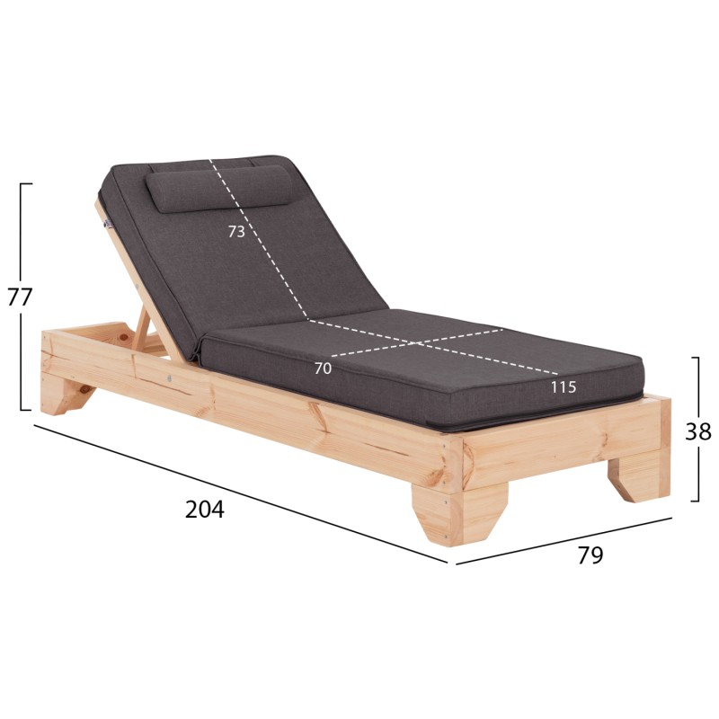 ΞΑΠΛΩΣΤΡΑ ΜΕ ΜΑΞΙΛΑΡΙ ΚΟΡΙΝΟΣ HM10797.73 ΞΥΛΟ ΠΕΥΚΟΥ--OLEFIN ΣΕ ΓΚΡΙ 79x204x77Υεκ