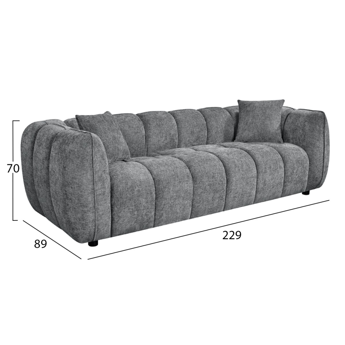 ΣΕΤ ΣΑΛΟΝΙ 3ΘΕΣΙΟΣ & 2ΘΕΣΙΟΣ LYKKE HM10812.01 ΓΚΡΙ ΥΦΑΣΜΑ