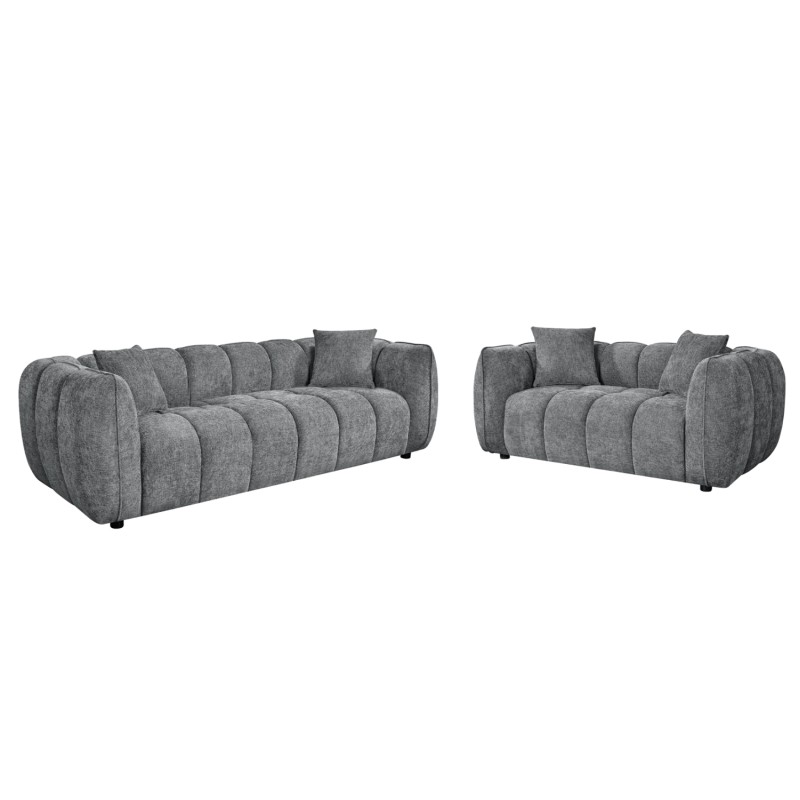 ΣΕΤ ΣΑΛΟΝΙ 3ΘΕΣΙΟΣ & 2ΘΕΣΙΟΣ LYKKE HM10812.01 ΓΚΡΙ ΥΦΑΣΜΑ
