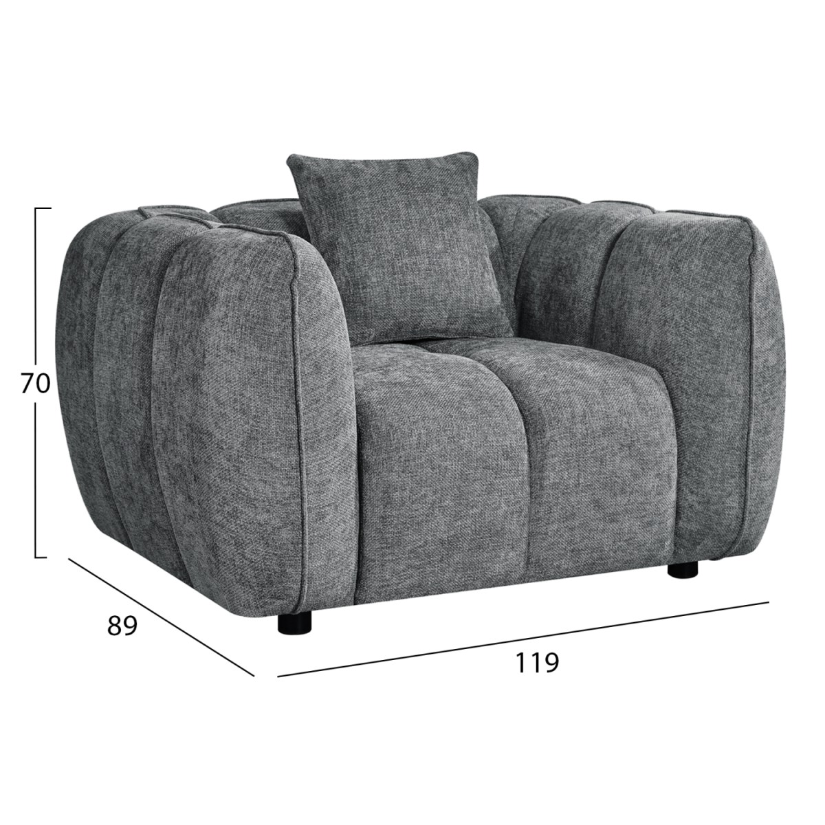 ΣΕΤ ΚΑΝΑΠΕΣ ΓΩΝΙΑ (ΔΕΞΙΑ)-ΠΟΛΥΘΡΟΝΑ LOUNGE LYKKE HM10820.01R ΓΚΡΙ ΥΦΑΣΜΑ