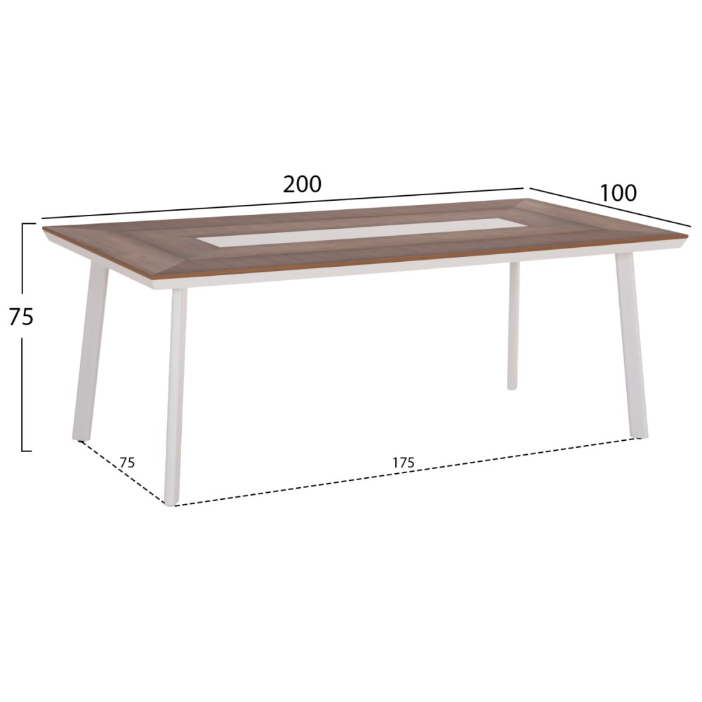 ΣΕΤ ΤΡΑΠΕΖΑΡΙΑΣ 9ΤΜΧ MAGNET HM10828.02 ΑΛΟΥΜΙΝΙΟ ΛΕΥΚΟ--POLYWOOD--P.E.ΣΧΟΙΝΙ