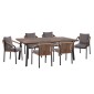 ΣΕΤ ΤΡΑΠΕΖΑΡΙΑΣ 7ΤΜΧ MAERLY HM10826.13 ΑΛΟΥΜΙΝΙΟ & ΜΑΞΙΛΑΡΙΑ ΣΚΟΥΡΟ ΓΚΡΙ--POLYWOOD