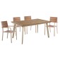 ΣΕΤ ΤΡΑΠΕΖΑΡΙΑΣ TABER HM10840.01 ΤΡΑΠΕΖΙ & 4 ΠΟΛΥΘΡΟΝΕΣ-ΑΛΟΥΜΙΝΙΟ & POLYWOOD-ΣΑΜΠΑΝΙ