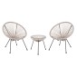 ΣΕΤ ΕΞΩΤΕΡΙΚΟΥ ΧΩΡΟΥ 3ΤΜΧ ACAPULCO HM11861.03 P.E.RATTAN ΕΚΡΟΥ-ΜΕΤΑΛΛΟ ΣΕ ΜΑΥΡΟ