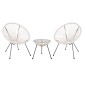 ΣΕΤ ΕΞΩΤΕΡΙΚΟΥ ΧΩΡΟΥ 3ΤΜΧ ACAPULCO HM11861.12 P.E.RATTAN ΛΕΥΚΟ-ΜΕΤΑΛΛΟ ΣΕ ΜΑΥΡΟ