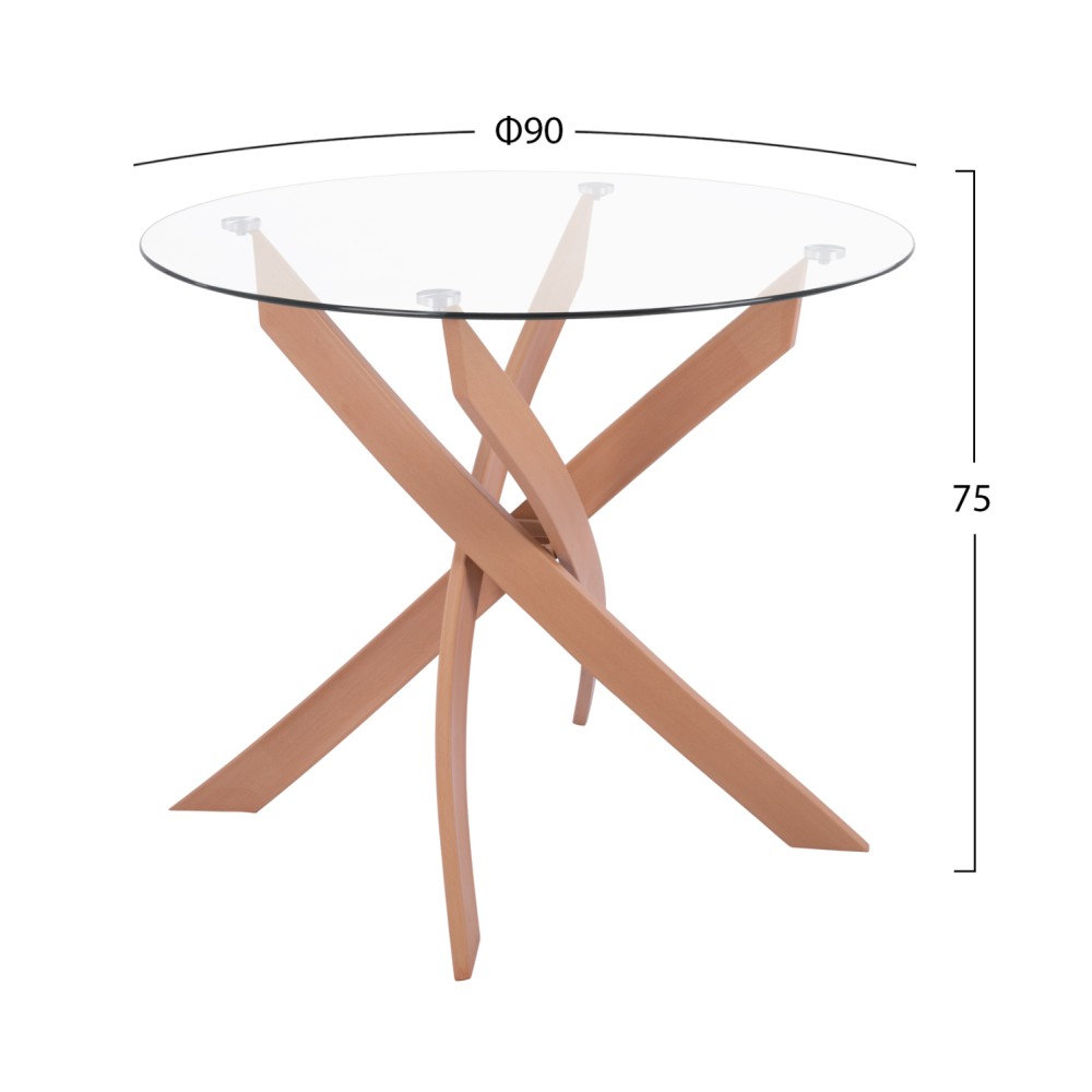 ΣΕΤ ΤΡΑΠΕΖΑΡΙΑΣ 5ΤΜΧ ΕΣ.ΧΩΡΟΥ JAFARU HM10885.12 ΣΤΡΟΓΓΥΛΟ ΤΡΑΠΕΖΙ Φ90 & 4 ΚΑΡΕΚΛΕΣ--ΜΠΕΖ