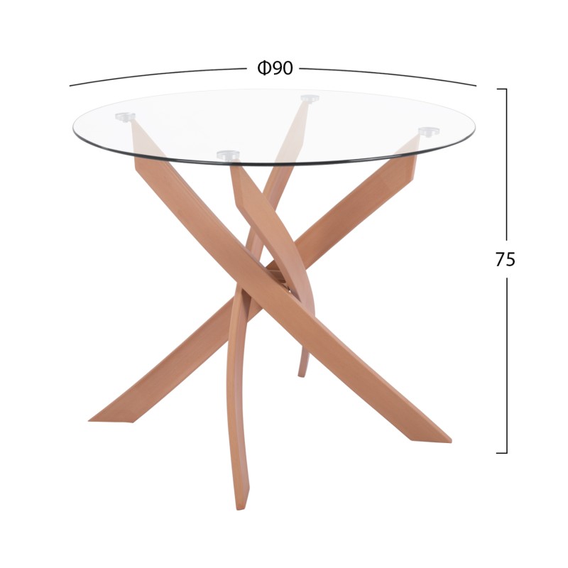 ΣΕΤ ΤΡΑΠΕΖΑΡΙΑΣ 5ΤΜΧ ΕΣ.ΧΩΡΟΥ JAFARU HM10885.12 ΣΤΡΟΓΓΥΛΟ ΤΡΑΠΕΖΙ Φ90 & 4 ΚΑΡΕΚΛΕΣ--ΜΠΕΖ