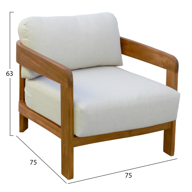 LOUNGE ΣΕΤ SOLARA HM10892 ΤΡΑΠΕΖΑΚΙ & 2 ΠΟΛΥΘΡΟΝΕΣ--ΞΥΛΟ ΑΚΑΚΙΑΣ--ΕΚΡΟΥ ΜΑΞΙΛΑΡΙΑ