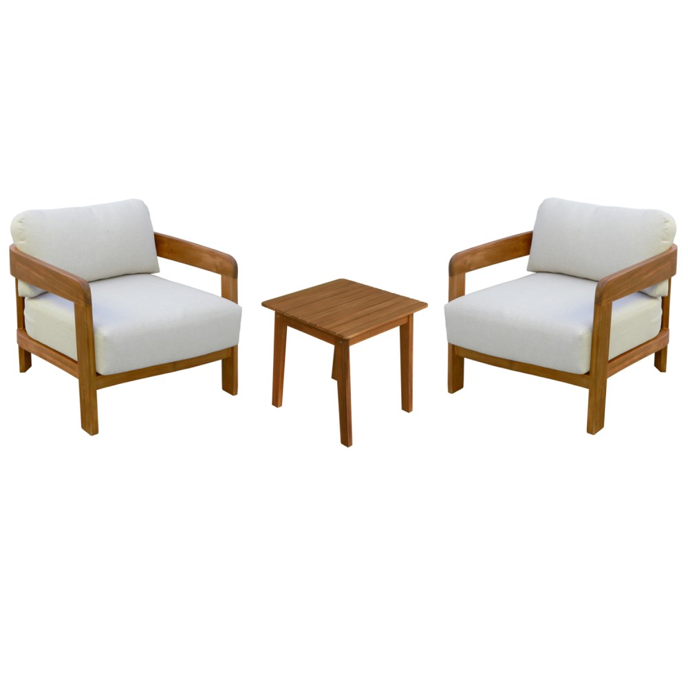 LOUNGE ΣΕΤ SOLARA HM10892 ΤΡΑΠΕΖΑΚΙ & 2 ΠΟΛΥΘΡΟΝΕΣ--ΞΥΛΟ ΑΚΑΚΙΑΣ--ΕΚΡΟΥ ΜΑΞΙΛΑΡΙΑ