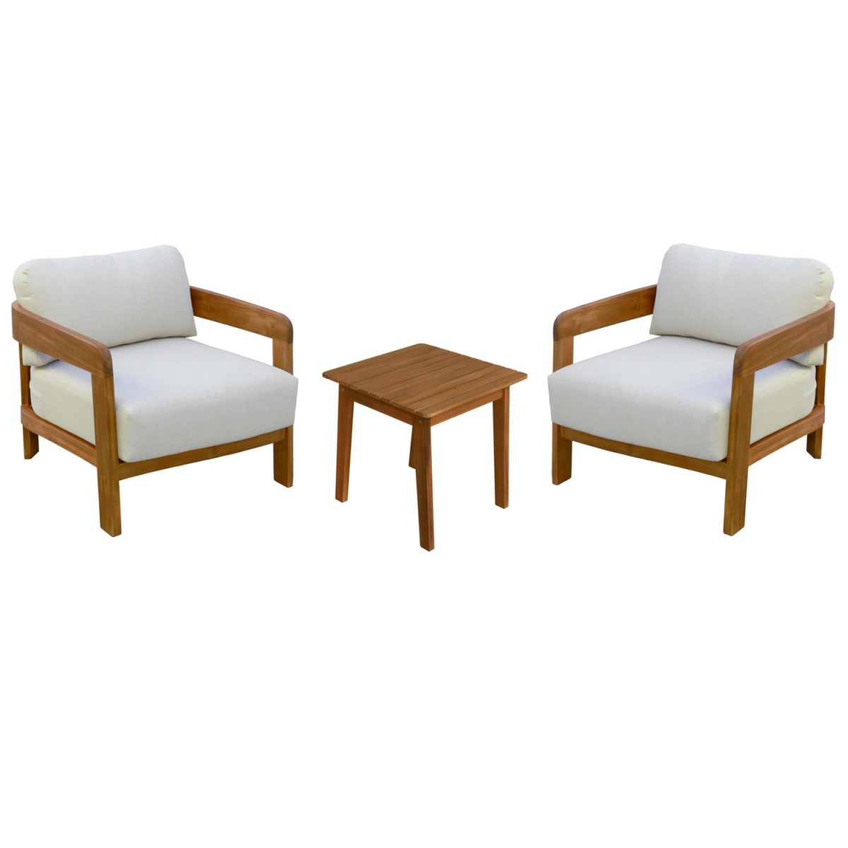 LOUNGE ΣΕΤ SOLARA HM10892 ΤΡΑΠΕΖΑΚΙ & 2 ΠΟΛΥΘΡΟΝΕΣ--ΞΥΛΟ ΑΚΑΚΙΑΣ--ΕΚΡΟΥ ΜΑΞΙΛΑΡΙΑ