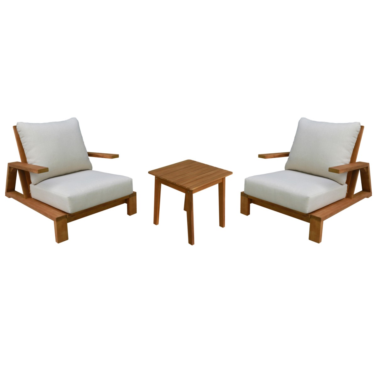LOUNGE ΣΕΤ MIREX HM10893 ΤΡΑΠΕΖΑΚΙ & 2 ΠΟΛΥΘΡΟΝΕΣ--ΞΥΛΟ ΑΚΑΚΙΑΣ--ΕΚΡΟΥ ΜΑΞΙΛΑΡΙΑ