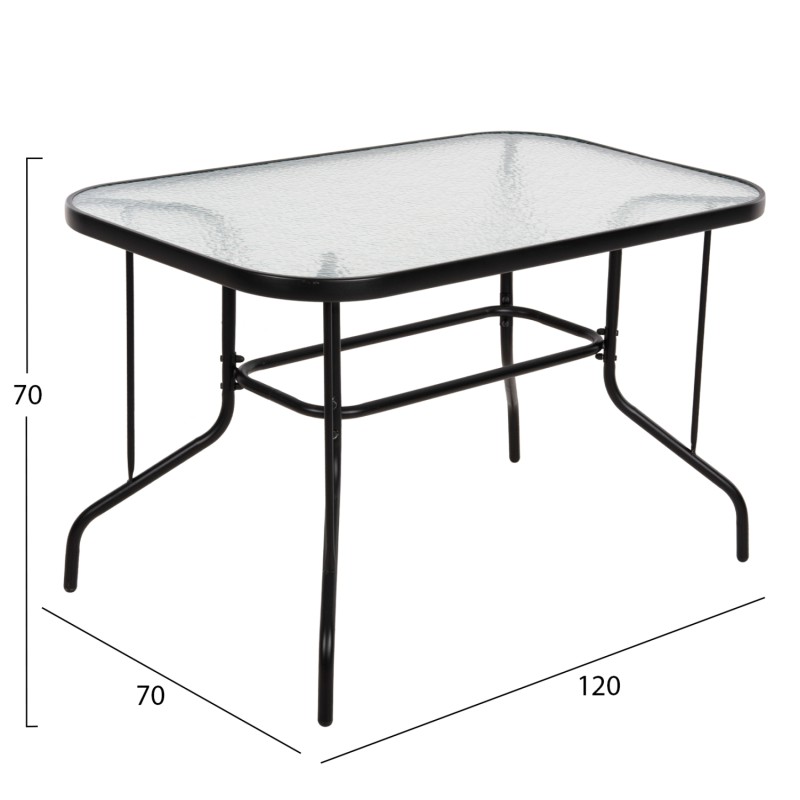 ΣΕΤ ΤΡΑΠΕΖΑΡΙΑΣ 5ΤΜΧ ADAM HM10896.03 ΤΡΑΠΕΖΙ 120x70εκ & 4 ΠΟΛΥΘΡΟΝΕΣ--ΜΑΥΡΟ