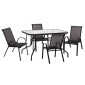 ΣΕΤ ΤΡΑΠΕΖΑΡΙΑΣ 5ΤΜΧ ADAM HM10896.03 ΤΡΑΠΕΖΙ 120x70εκ & 4 ΠΟΛΥΘΡΟΝΕΣ--ΜΑΥΡΟ