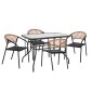 ΣΕΤ ΤΡΑΠΕΖΑΡΙΑΣ 5ΤΜΧ ADAM HM10727.03 ΚΑΡΕΚΛΕΣ ΜΕΤΑΛΛΙΚΕΣ & ΤΡΑΠΕΖΙ 110x60εκ ΜΑΥΡΟ