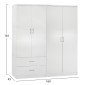 ΝΤΟΥΛΑΠΑ 4-ΦΥΛΛΗ ΜΕ 2 ΣΥΡΤΑΡΙΑ JENNA HM11351.05 ΜΕΛΑΜΙΝΗ ΣΕ ΛΕΥΚΟ 160x43x181Υ