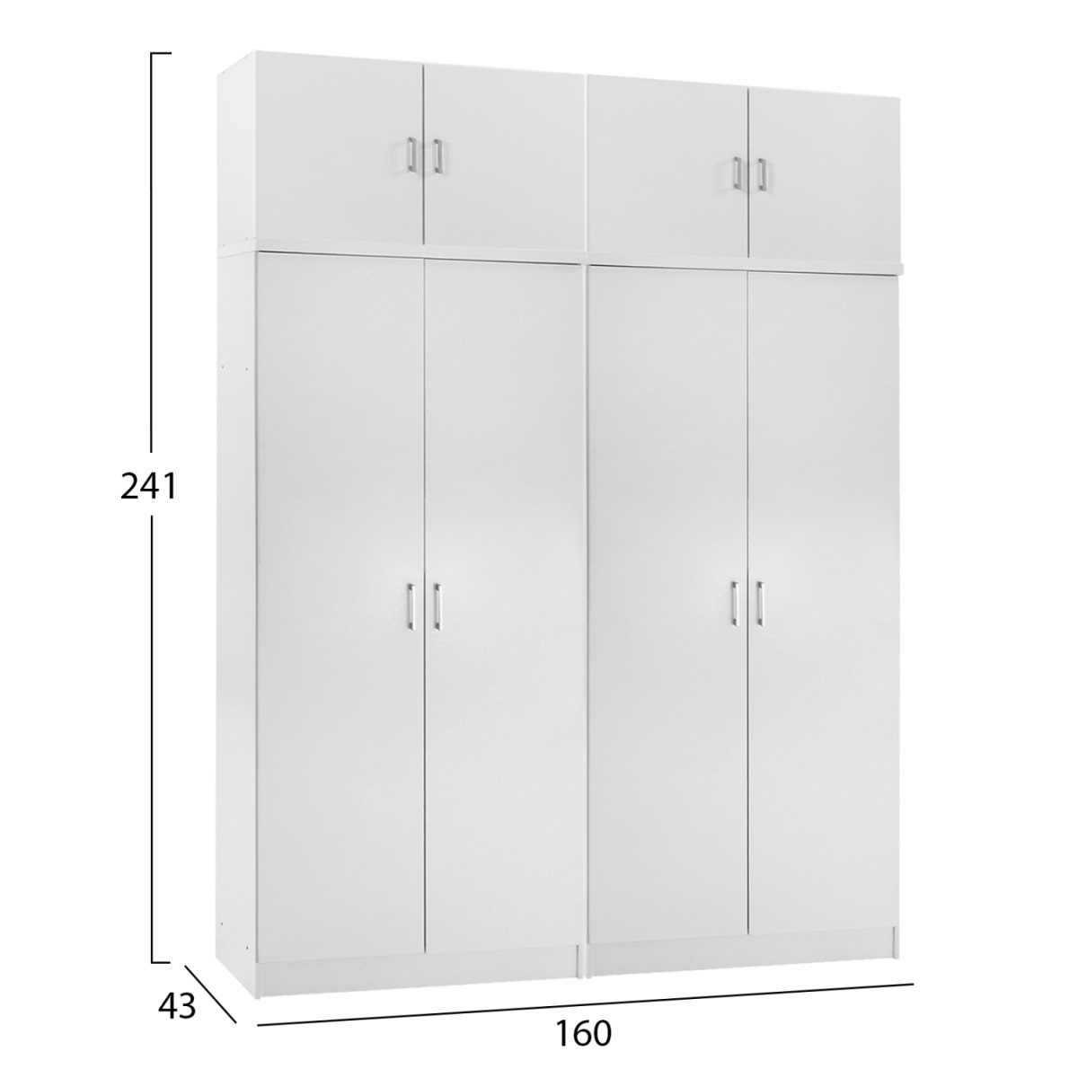 ΣΕΤ 2 ΝΤΟΥΛΑΠΕΣ 2ΦΥΛΛΕΣ ΜΕ ΠΑΤΑΡΙΑ JENNA HM11353.05 ΜΕΛΑΜΙΝΗ ΣΕ ΛΕΥΚΟ 160x43x240Υεκ