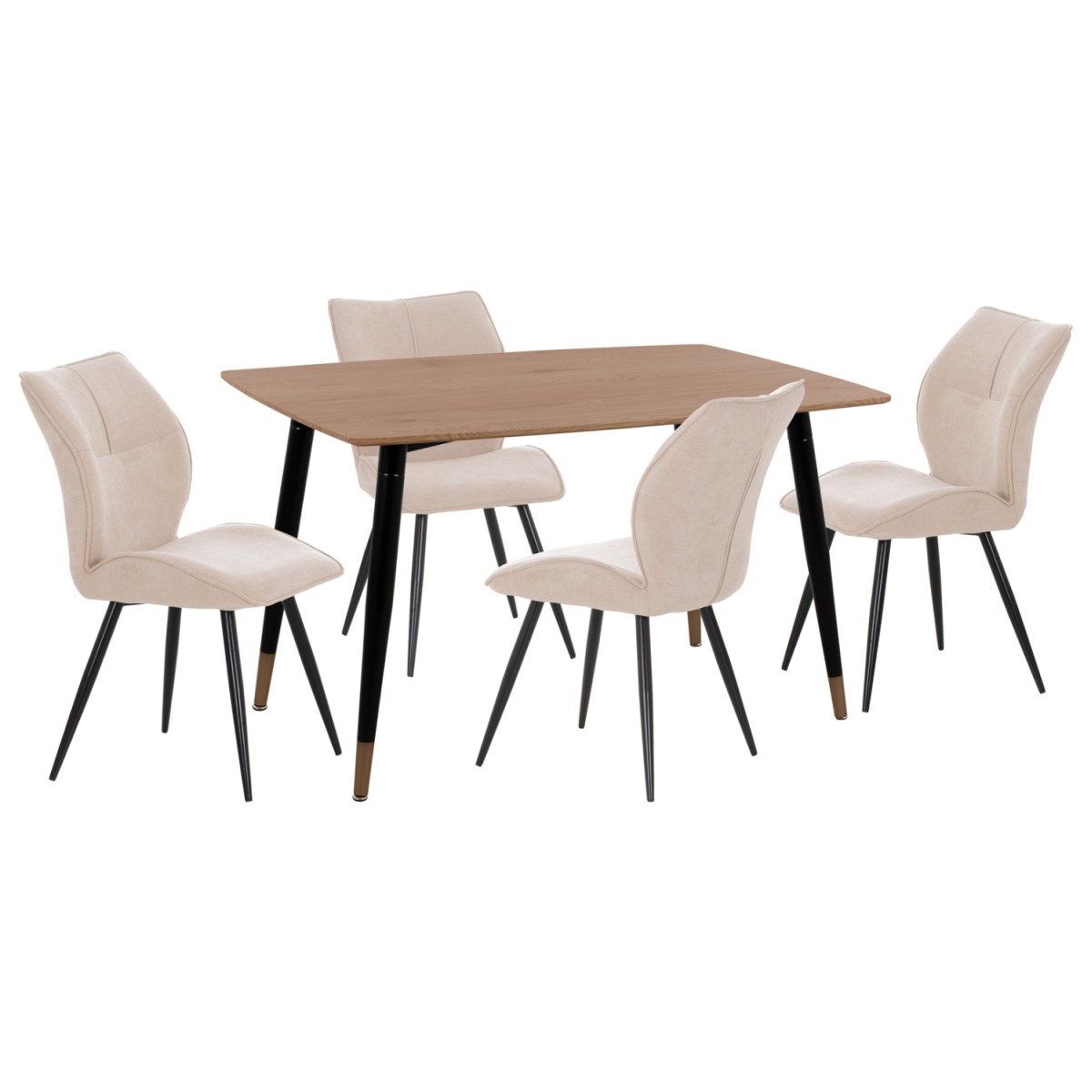 ΣΕΤ ΤΡΑΠΕΖΑΡΙΑΣ 5ΤΜΧ GAFF HM10847.02 MDF TOP ΦΥΣΙΚΟ--ΥΦΑΣΜΑ ΜΠΕΖ & ΜΕΤΑΛΛΟ ΜΑΥΡΟ
