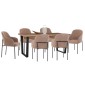 ΣΕΤ ΤΡΑΠΕΖΑΡΙΑΣ 7ΤΜΧ MANIDO HM10949.03 MDF TOP--ΥΦΑΣΜΑ TAUPE & ΜΕΤΑΛΛΟ ΜΑΥΡΟ