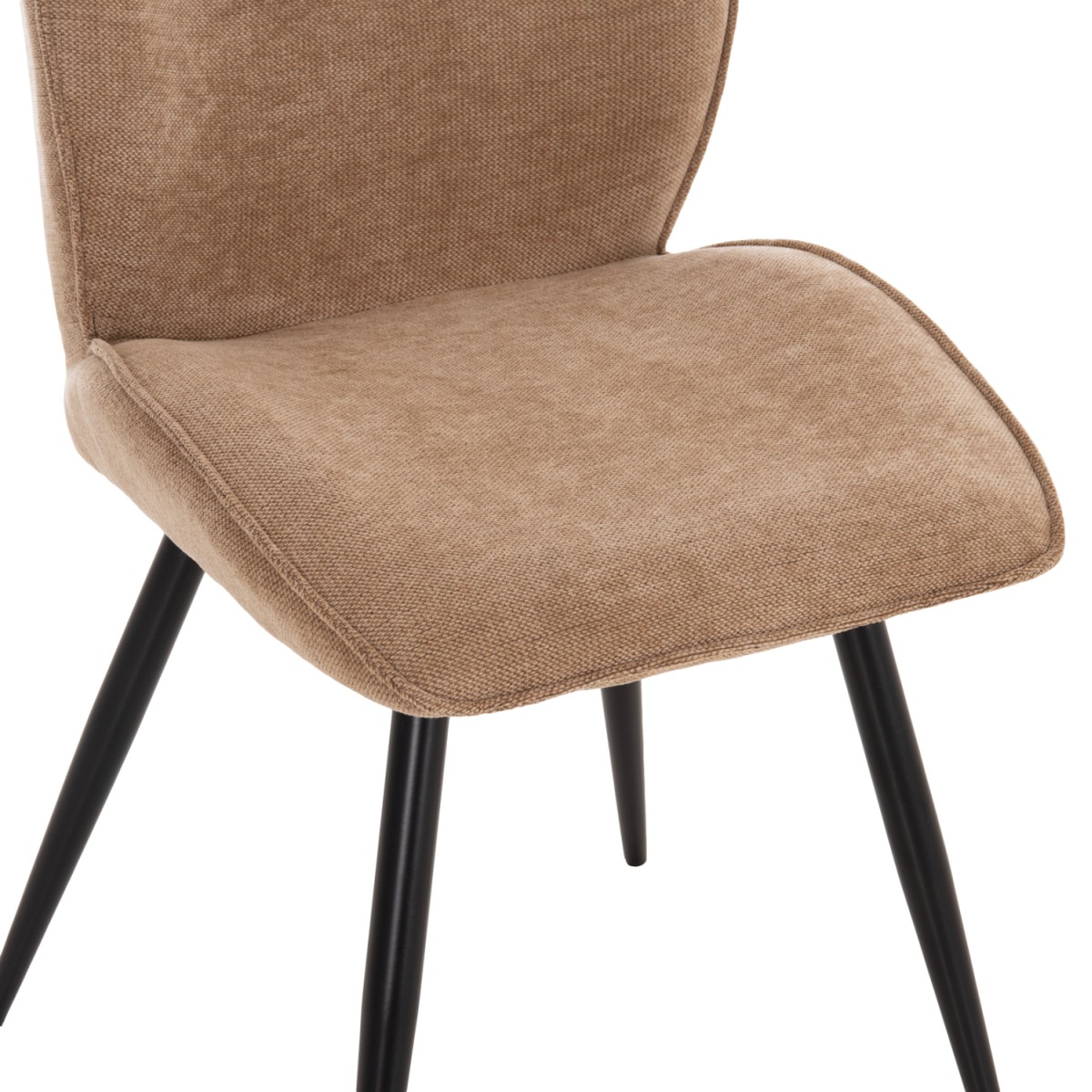 ΣΕΤ ΤΡΑΠΕΖΑΡΙΑΣ 7ΤΜΧ GAFF HM10935.03 MDF TOP ΚΑΡΥΔΙ--ΥΦΑΣΜΑ TAUPE & ΜΕΤΑΛΛΟ ΜΑΥΡΟ