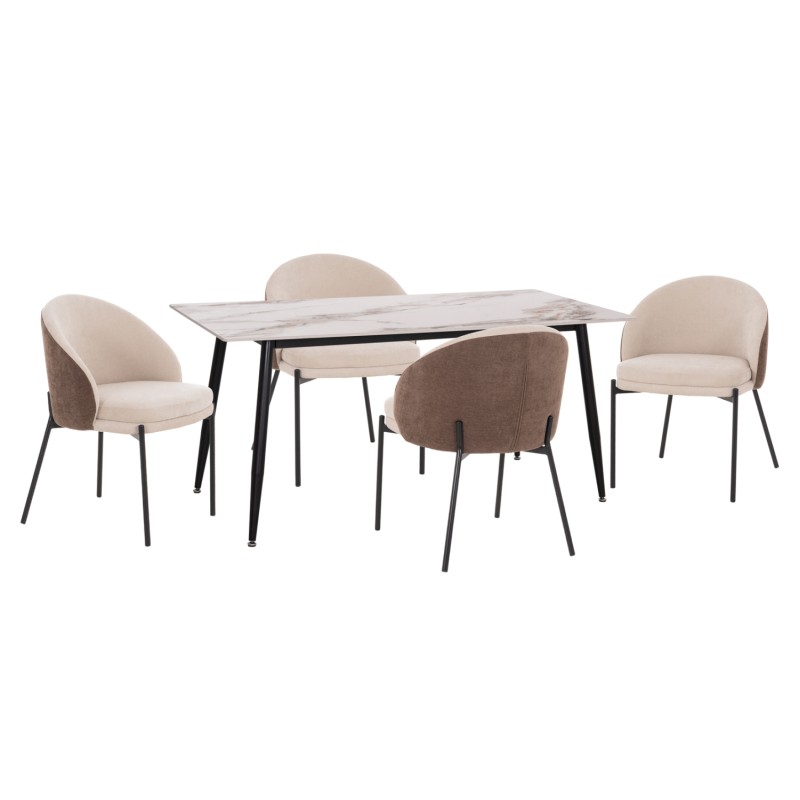 ΣΕΤ ΤΡΑΠΕΖΑΡΙΑΣ 5ΤΜΧ DETTON HM10951.02 ΚΕΡΑΜΙΚΟ TOP--ΥΦΑΣΜΑ ΜΠΕΖ/ΚΑΦΕ & ΜΕΤΑΛ.ΠΟΔΙΑ