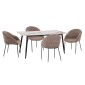 ΣΕΤ ΤΡΑΠΕΖΑΡΙΑΣ 5ΤΜΧ DRENNY HM10952.03 ΚΕΡΑΜΙΚΟ TOP--ΥΦΑΣΜΑ TAUPE & ΜΕΤΑΛ.ΠΟΔΙΑ