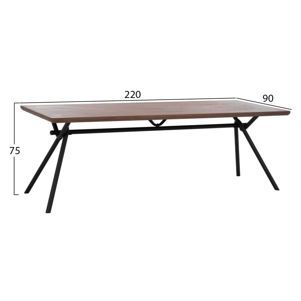 ΣΕΤ ΤΡΑΠΕΖΑΡΙΑΣ 7ΤΜΧ MANDY HM10957.03 MDF TOP--ΥΦΑΣΜΑ TAUPE & ΜΕΤΑΛ.ΠΟΔΙΑ