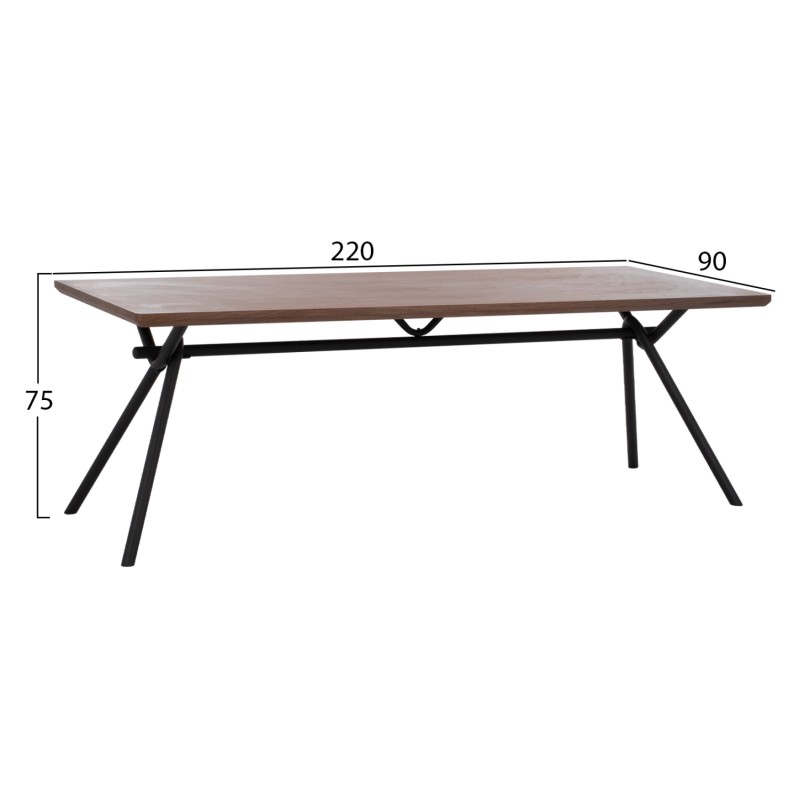 ΣΕΤ ΤΡΑΠΕΖΑΡΙΑΣ 7ΤΜΧ MANDY HM10957.03 MDF TOP--ΥΦΑΣΜΑ TAUPE & ΜΕΤΑΛ.ΠΟΔΙΑ