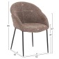 ΣΕΤ ΤΡΑΠΕΖΑΡΙΑΣ 7ΤΜΧ MANDY HM10957.03 MDF TOP--ΥΦΑΣΜΑ TAUPE & ΜΕΤΑΛ.ΠΟΔΙΑ