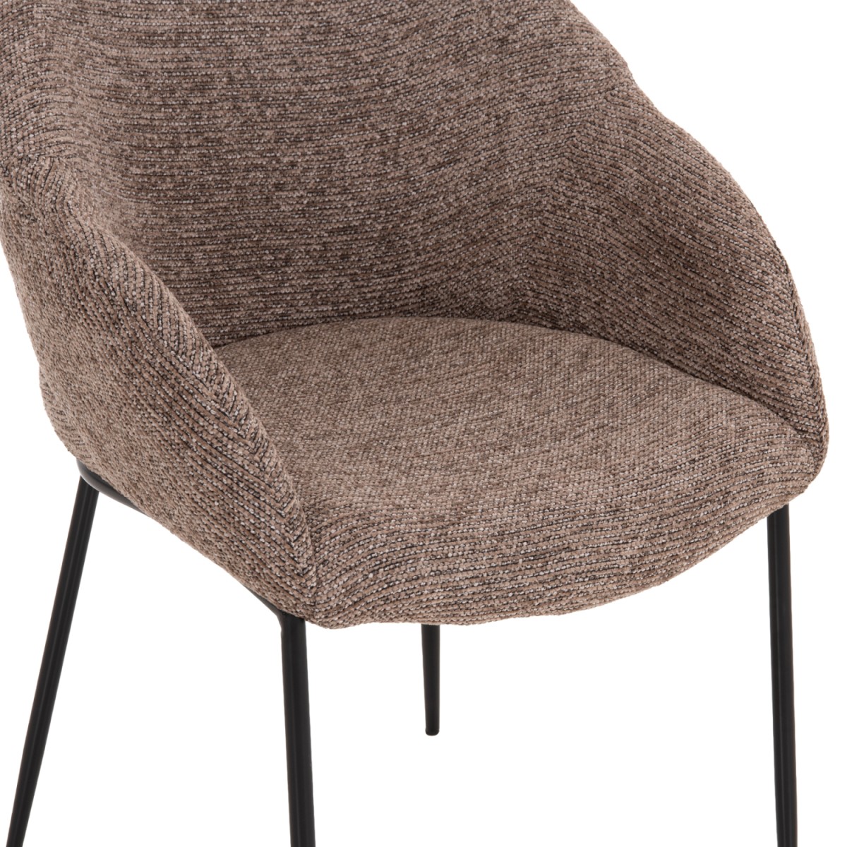 ΣΕΤ ΤΡΑΠΕΖΑΡΙΑΣ 7ΤΜΧ MANDY HM10957.03 MDF TOP--ΥΦΑΣΜΑ TAUPE & ΜΕΤΑΛ.ΠΟΔΙΑ