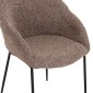 ΣΕΤ ΤΡΑΠΕΖΑΡΙΑΣ 7ΤΜΧ MANDY HM10957.03 MDF TOP--ΥΦΑΣΜΑ TAUPE & ΜΕΤΑΛ.ΠΟΔΙΑ