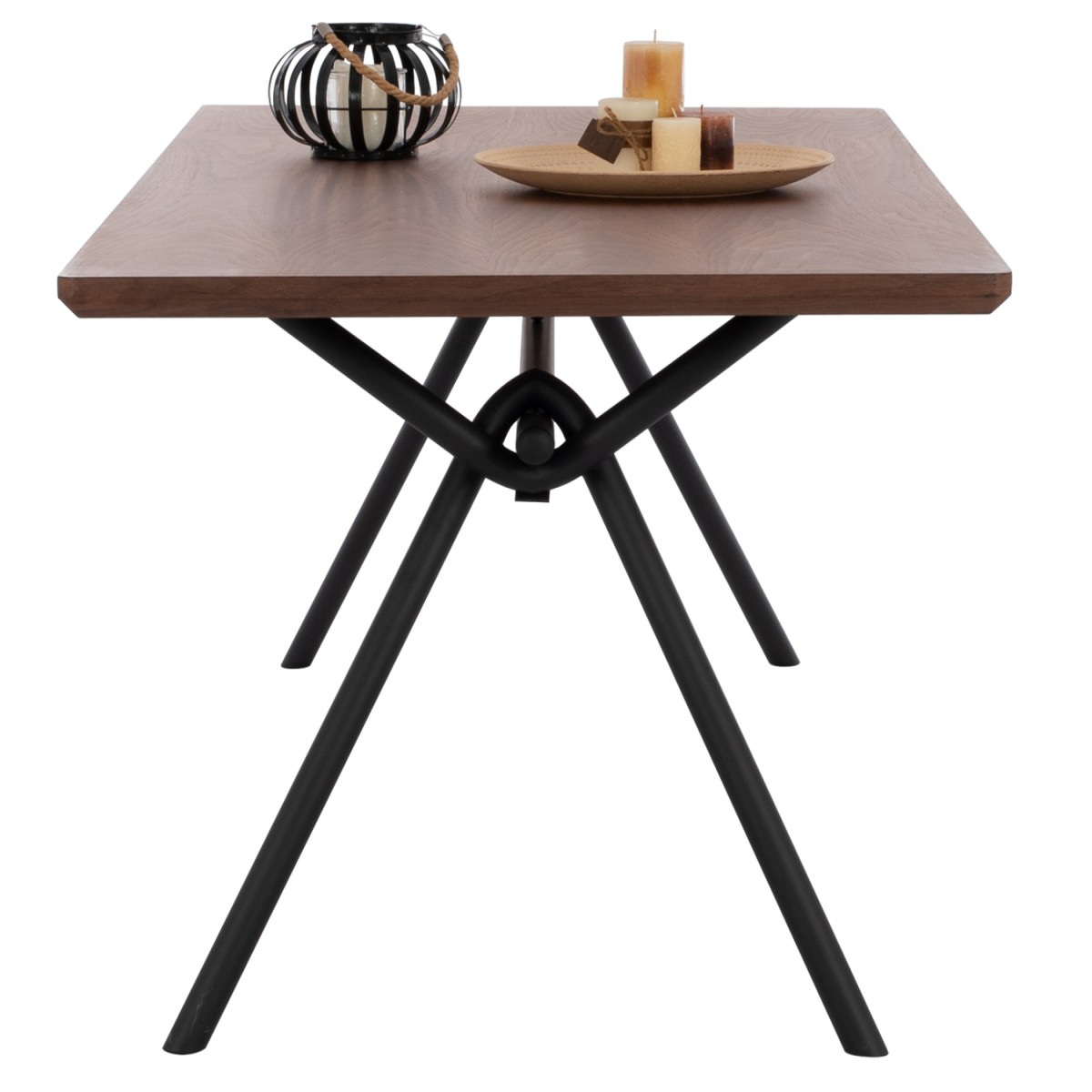 ΣΕΤ ΤΡΑΠΕΖΑΡΙΑΣ 7ΤΜΧ MANDY HM10957.03 MDF TOP--ΥΦΑΣΜΑ TAUPE & ΜΕΤΑΛ.ΠΟΔΙΑ