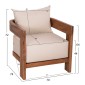 LOUNGE ΣΕΤ KIOTO HM10960 ΤΡΑΠΕΖΑΚΙ & 2 ΠΟΛΥΘΡΟΝΕΣ--ΞΥΛΟ TEAK--ΜΠΕΖ ΜΑΞΙΛΑΡΙΑ