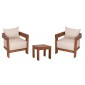 LOUNGE ΣΕΤ KIOTO HM10960 ΤΡΑΠΕΖΑΚΙ & 2 ΠΟΛΥΘΡΟΝΕΣ--ΞΥΛΟ TEAK--ΜΠΕΖ ΜΑΞΙΛΑΡΙΑ