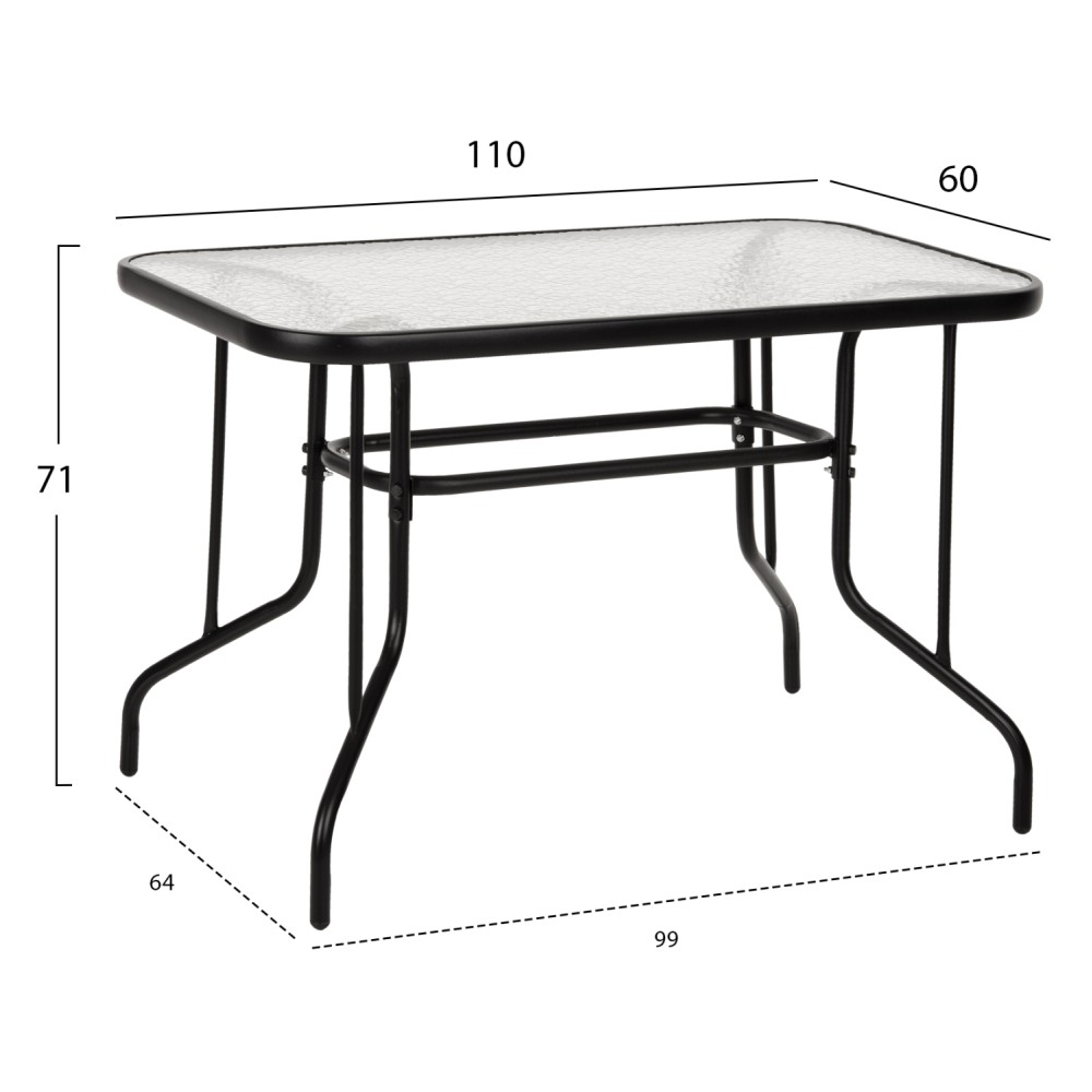 ΣΕΤ ΤΡΑΠΕΖΑΡΙΑΣ 5ΤΜΧ ADAM HM10897.03 ΤΡΑΠΕΖΙ 110x60εκ & 4 ΠΟΛΥΘΡΟΝΕΣ--ΜΑΥΡΟ