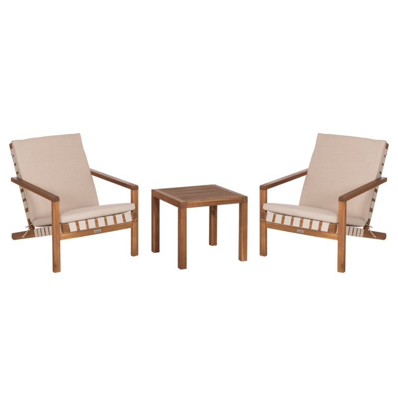 LOUNGE ΣΕΤ ΕΞ.ΧΩΡΟΥ 3ΤΜΧ DAME HM10982 ΞΥΛΟ ΑΚΑΚΙΑΣ--ΣΧΟΙΝΙ STRAP & ΜΑΞΙΛΑΡΙΑ ΣΕ ΜΠΕΖ